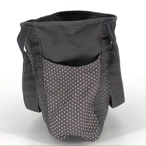 Thirty-One Gray Canvas Polka Dot Tote